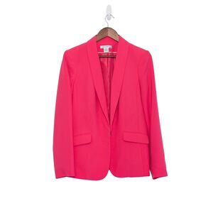 Liz Claiborne Hot Pink Blazer Womens 10 Career Barbie Workwear Bold Bright